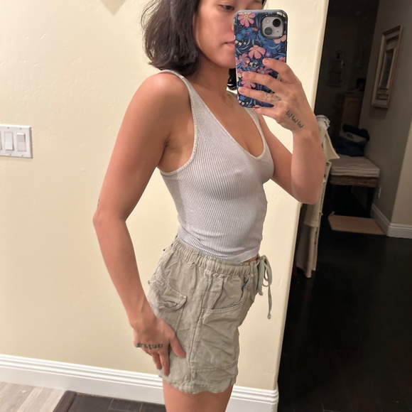 No Rest for Bridget Gray Ribbed Tank Top One Size - Picture 2 of 6